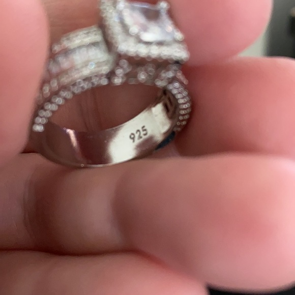 NEW 925 SILVER WEDDING DIAMOND RING - Picture 2 of 2